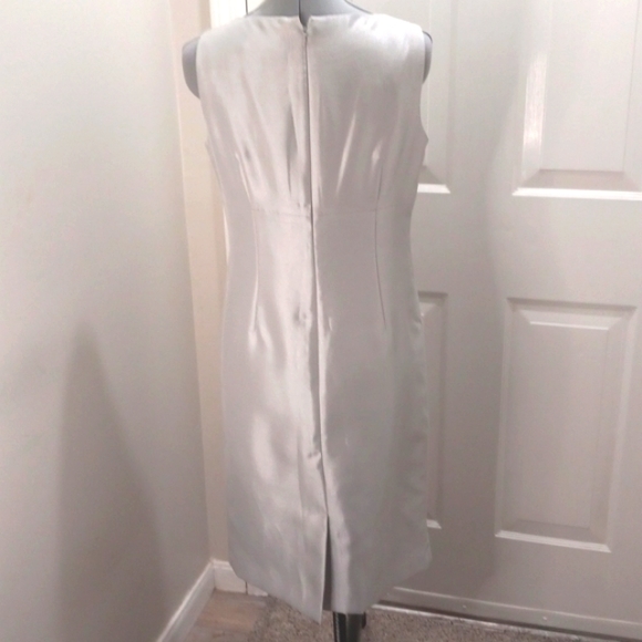 Evan-Picone Black Label Two Piece Silver Dress & Jacket Size 6 - Picture 5 of 7